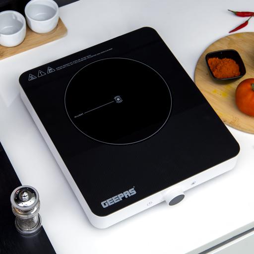 Geepas Infrared Cooker GIC33014 | 2000W Portable Electric Cooker|10 Power Levels| Knob & Touch Control| LED Display| 99-Min Timer| Durable Crystal Plate| 2 Year Warranty