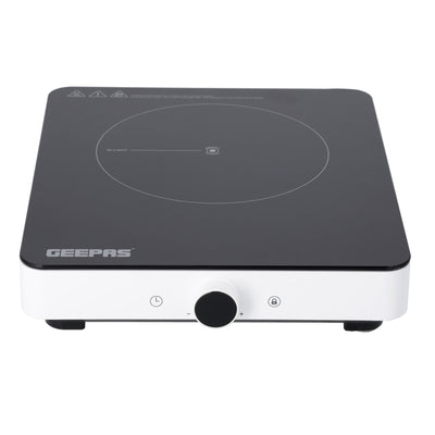 Geepas Infrared Cooker GIC33014 | 2000W Portable Electric Cooker|10 Power Levels| Knob & Touch Control| LED Display| 99-Min Timer| Durable Crystal Plate| 2 Year Warranty