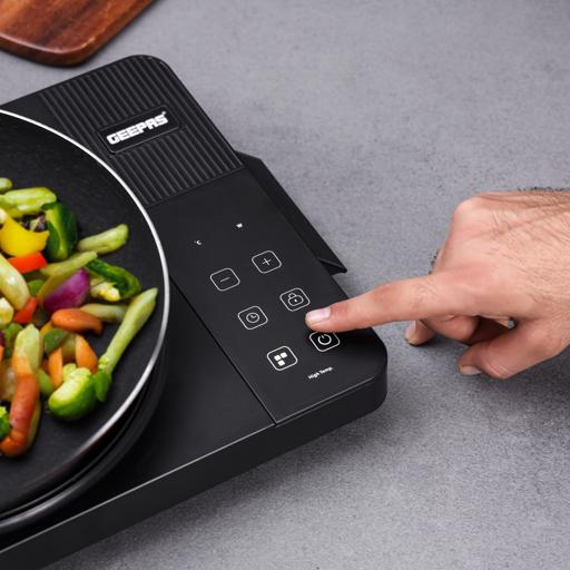 Geepas Digital Infrared Cooker GIC6101 | 2000W High Power  Electric Cooker| Touch Control | Digital Display| Large Heating Plate| Multi Functions | 2 Year Warranty