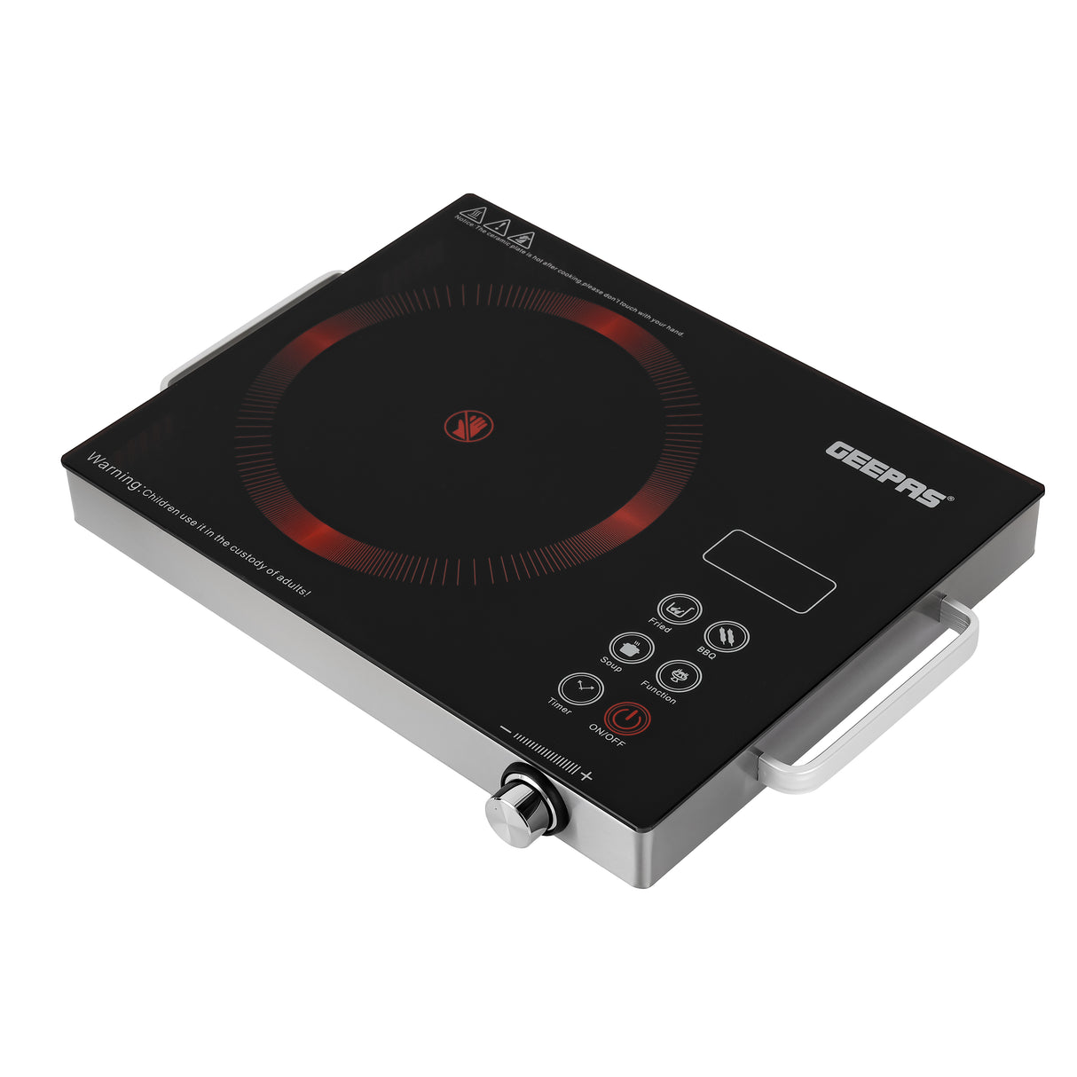 Geepas 2000 Watts Digital Infrared Cooker GIC6920| 4 Digit LED Display, Touch Control, Multi Stage Cooking Options