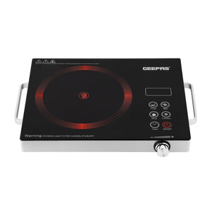 Geepas GIC6920 Digital Infrared Cooker | 2200W | Touch Control | 4-Digit LED Display | 10 Power & Temperature Levels | Ceramic Heating Element | Timer & Child Lock