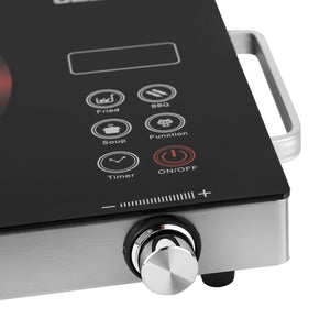 Geepas GIC6920 Digital Infrared Cooker | 2200W | Touch Control | 4-Digit LED Display | 10 Power & Temperature Levels | Ceramic Heating Element | Timer & Child Lock