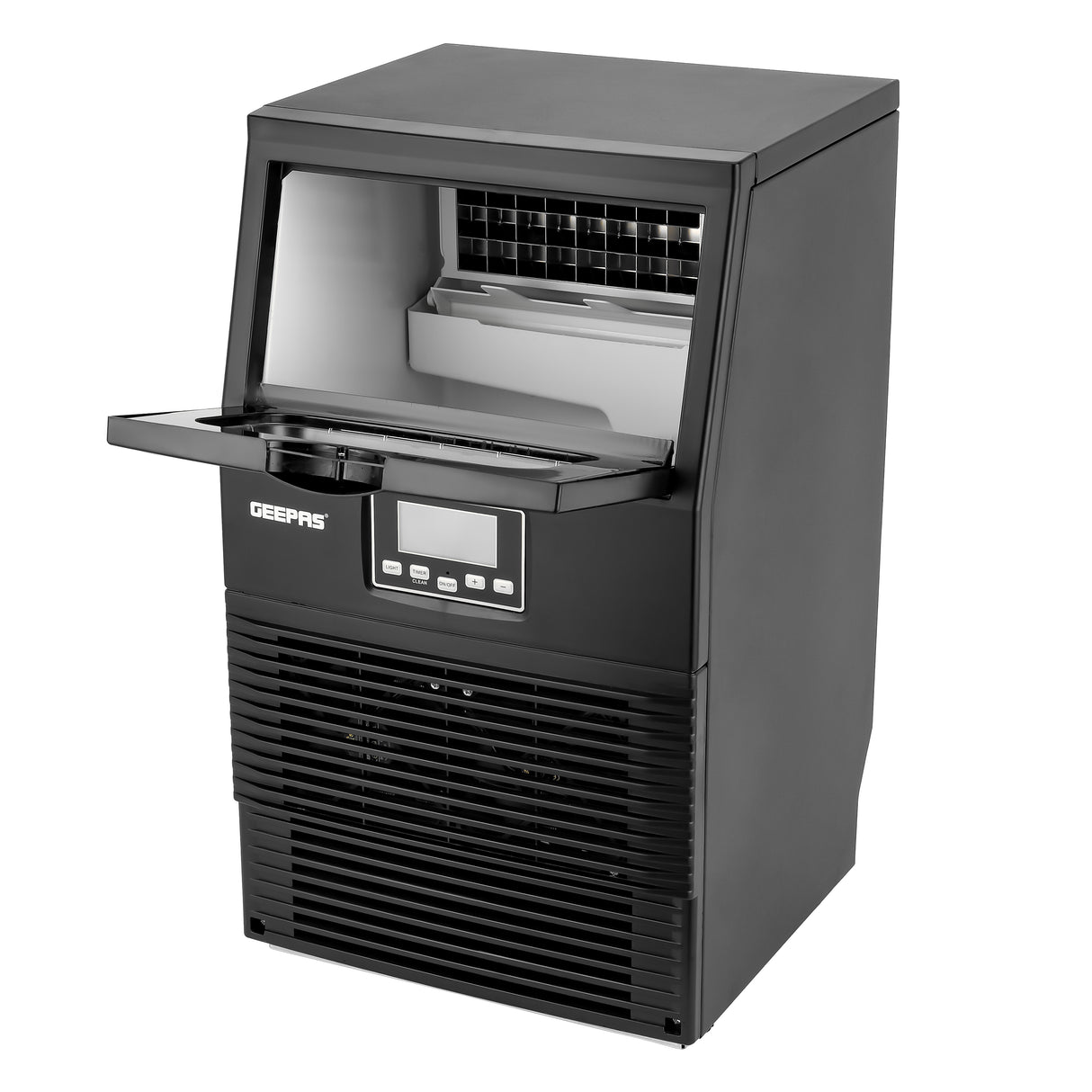Geepas Automatic Ice Maker GIM63061 | 30kg Ice Production per Day | Fast 12–20 Minute Ice Making Cycles| Auto Shut-Off| Digital Control Panel| Large Ice Storage Capacity