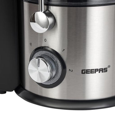 Geepas Juice Extractor GJE5437 | 800W | Wide Feed Tube for Whole Fruits & Vegetables| 2.2L Pulp Container| Stainless Steel Body| Multi-Safety Protection| 2 Years Warranty