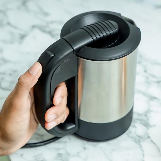 Geepas Stainless Steel Travel Kettle 0.5L GK175 | 1100W Compact Electric Kettle| Stainless Steel Housing| Fast Boil| Auto Shut-Off| Boil Dry Protection| 2 Years Warranty