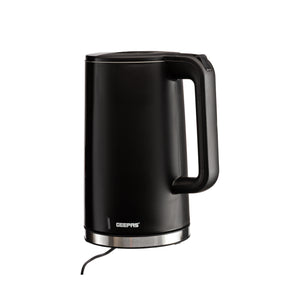 Geepas GK38031 1.7L Double-Layer Electric Kettle | Double-Layer Body | Cool-Touch PP Outer Housing | 360° Rotational Base | Boil-Dry Protection | Wide-Mouth Opening