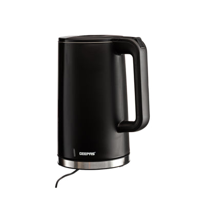 Geepas GK38031 1.7L Double-Layer Electric Kettle | Double-Layer Body | Cool-Touch PP Outer Housing | 360° Rotational Base | Boil-Dry Protection | Wide-Mouth Opening