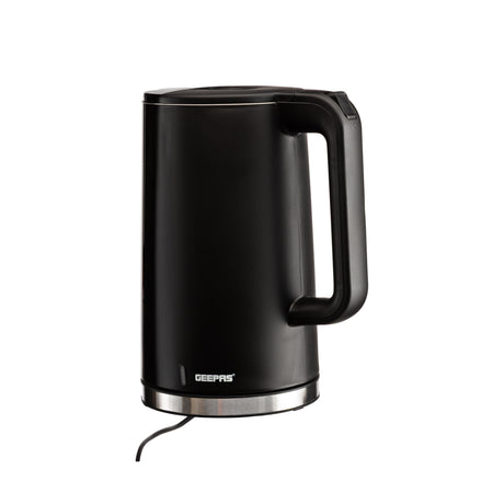 Geepas GK38031 1.7L Double-Layer Electric Kettle | Double-Layer Body | Cool-Touch PP Outer Housing | 360° Rotational Base | Boil-Dry Protection | Wide-Mouth Opening