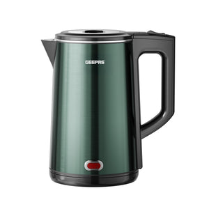 Geepas GK38037 1.8L Double Layer Electric Kettle | 1500W Fast Heating | Boil-Dry Protection & Auto Shut-Off | 360° Rotational Base | Power Indicator Light | Durable