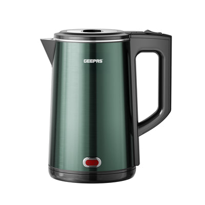 Geepas GK38037 1.8L Double Layer Electric Kettle | 1500W Fast Heating | Boil-Dry Protection & Auto Shut-Off | 360° Rotational Base | Power Indicator Light | Durable