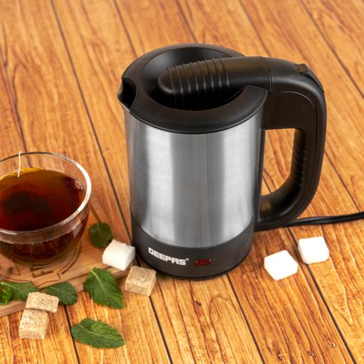 Geepas GK38047 Stainless Steel Truck Travel Kettle | 0.5L Capacity| 24V 250W Portable Design | Auto Shut-Off | Boil Dry Protection | Safe & Durable | 2 Years Warranty