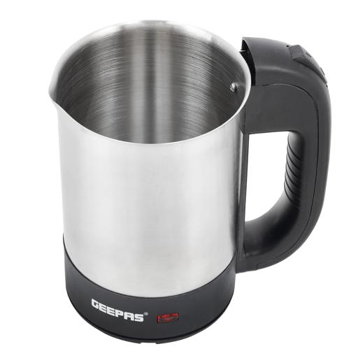 Geepas GK38047 Stainless Steel Truck Travel Kettle | 0.5L Capacity| 24V 250W Portable Design | Auto Shut-Off | Boil Dry Protection | Safe & Durable | 2 Years Warranty