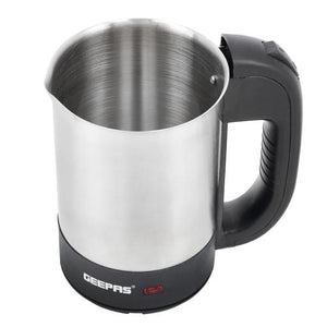 Geepas GK38047 Stainless Steel Truck Travel Kettle | 0.5L Capacity| 24V 250W Portable Design | Auto Shut-Off | Boil Dry Protection | Safe & Durable | 2 Years Warranty