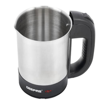 Geepas GK38047 Stainless Steel Truck Travel Kettle | 0.5L Capacity| 24V 250W Portable Design | Auto Shut-Off | Boil Dry Protection | Safe & Durable | 2 Years Warranty