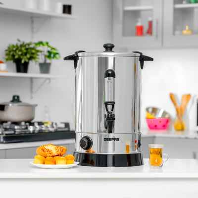 Geepas 20 L Stainless Steel Water Boiler- GK38048| Stainless Steel Housing With A Plastic Tap, Auto And Resettable Thermostat, Boil Dry Protection And Energy Saving