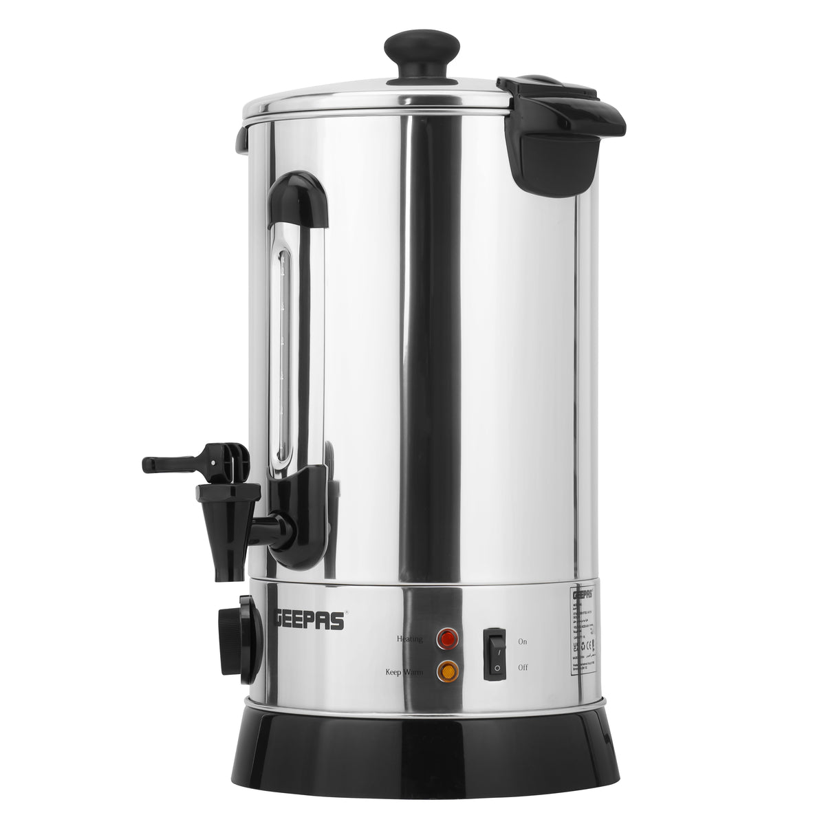 Geepas 20 L Stainless Steel Water Boiler- GK38048| Stainless Steel Housing With A Plastic Tap, Auto And Resettable Thermostat, Boil Dry Protection And Energy Saving