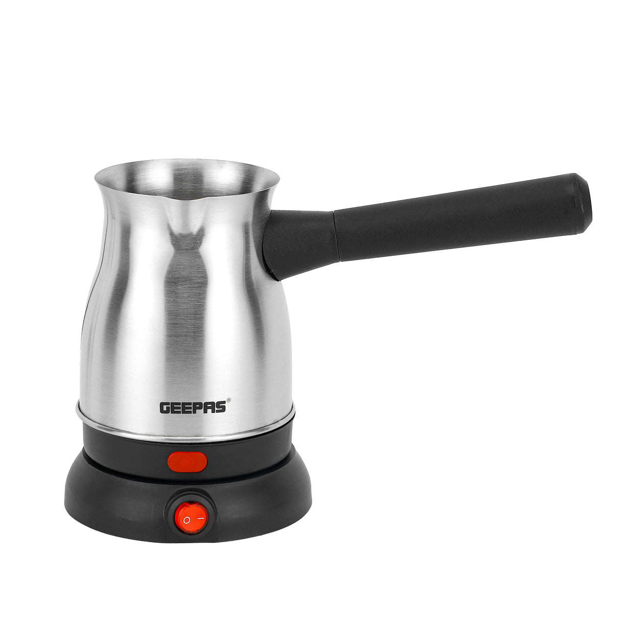 Geepas 0.8 L Electric Turkish Coffee Maker- GK38050/ Stainless Steel Kettle with 360-Degrees Rotation, Non-Automatic Power Off/ Perfect for Boiling Water, Milk, Tea