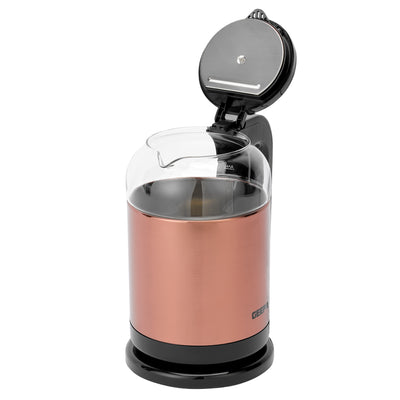 Geepas 1.7L Double Layer Glass Kettle GK38063 | 1500W, 360° Rotation, Boil Dry Protection, Auto Cut-Off, Cool Touch Handle, 2Year Warranty, Rose Gold & Black