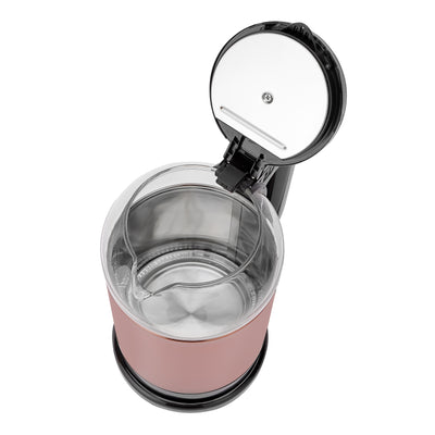Geepas 1.7L Double Layer Glass Kettle GK38063 | 1500W, 360° Rotation, Boil Dry Protection, Auto Cut-Off, Cool Touch Handle, 2Year Warranty, Rose Gold & Black