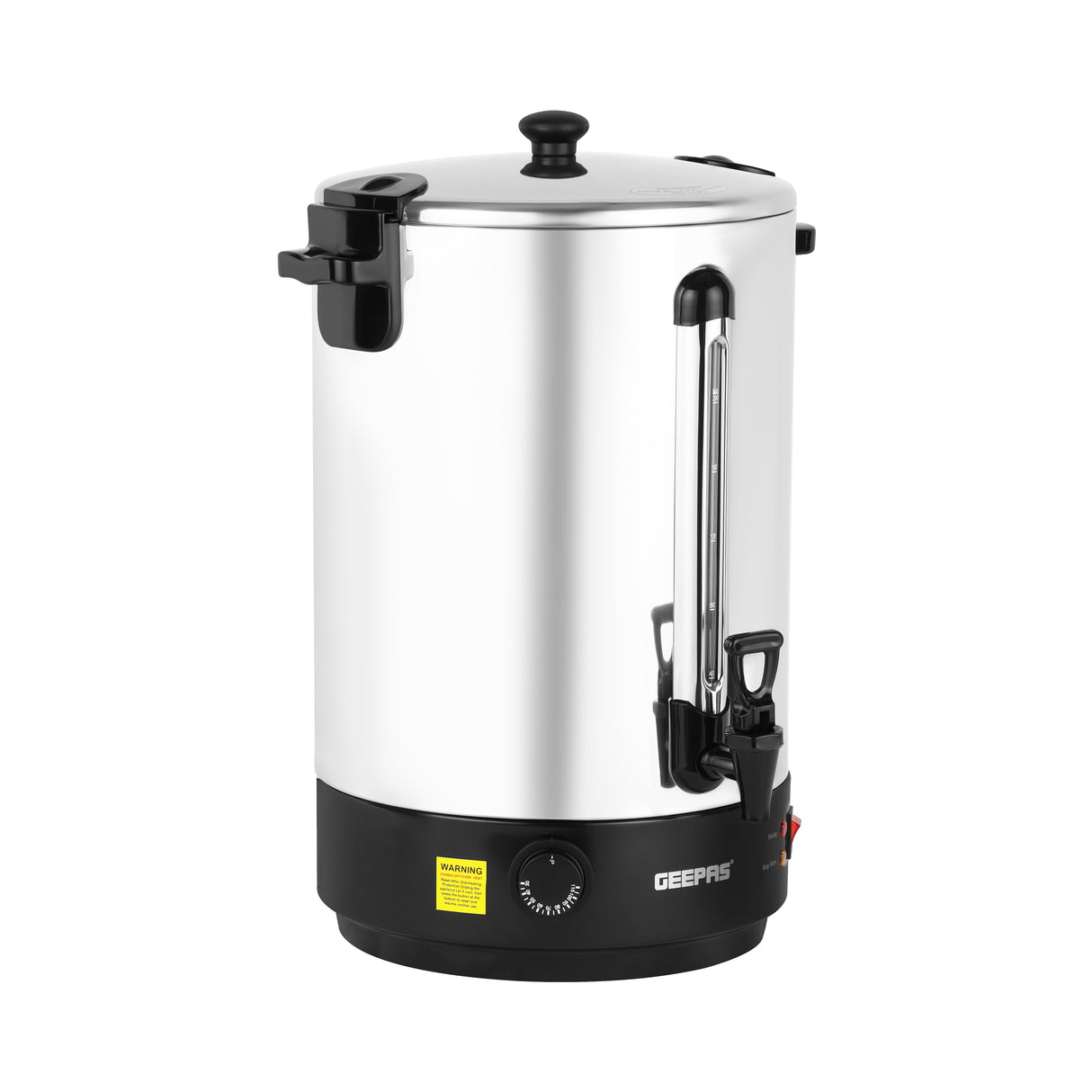Geepas GK38064UK  30 Litre Stainless Steel Water Boiler  | Adjustable Thermostat| Boil-Dry Protection| 2500W Fast Heating| Cool Touch Handle| Office Catering Use Pro