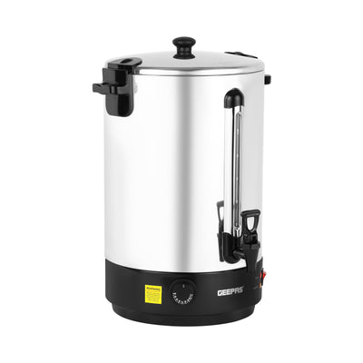 Geepas GK38064UK  30 Litre Stainless Steel Water Boiler  | Adjustable Thermostat| Boil-Dry Protection| 2500W Fast Heating| Cool Touch Handle| Office Catering Use Pro