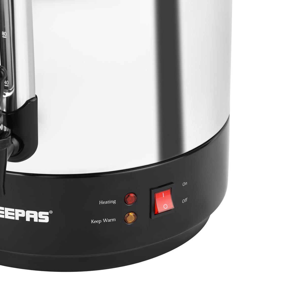Geepas GK38064UK  30 Litre Stainless Steel Water Boiler  | Adjustable Thermostat| Boil-Dry Protection| 2500W Fast Heating| Cool Touch Handle| Office Catering Use Pro