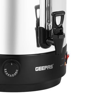 Geepas GK38064UK  30 Litre Stainless Steel Water Boiler  | Adjustable Thermostat| Boil-Dry Protection| 2500W Fast Heating| Cool Touch Handle| Office Catering Use Pro