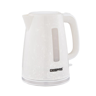 Geepas GK38067UK-WT Skye Collection 1.7L Electric Kettle | 360° Cordless Base | Auto Shut Off | Boil Dry Protection | Water Level Indicator |Kettle for Home & Office Use