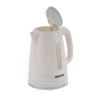 Geepas GK38067UK-WT Skye Collection 1.7L Electric Kettle | 360° Cordless Base | Auto Shut Off | Boil Dry Protection | Water Level Indicator |Kettle for Home & Office Use
