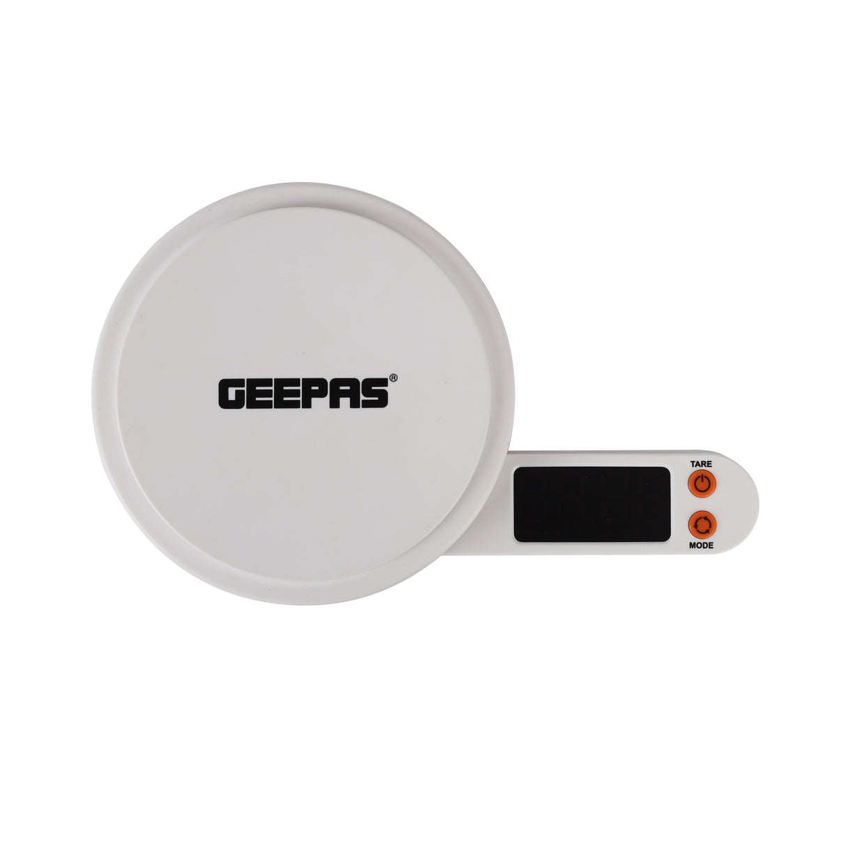 Geepas Kitchen Scale with Measuring Cup GKS46514 | LED Screen with Illuminated Digits, 5KG Capacity | Multi Units (g, oz, ml), Low Power Use | White, 2 Years Warranty
