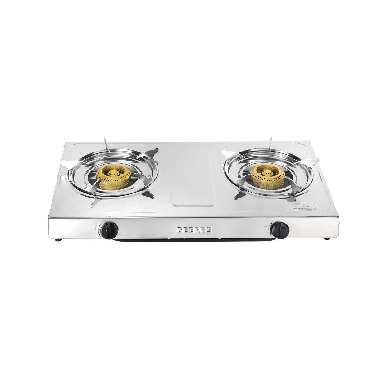 Geepas Stainless Steel Gas Cooker GK679 | Cast Iron Burners| Automatic Ignition| Gas Saving Technology| Durable Body & Efficient Heat Distribution for Daily Cooking