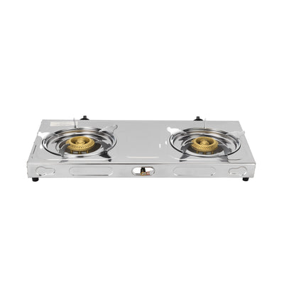 Geepas Stainless Steel Gas Cooker GK679 | Cast Iron Burners| Automatic Ignition| Gas Saving Technology| Durable Body & Efficient Heat Distribution for Daily Cooking