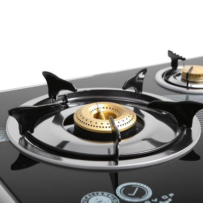 Geepas GK6880FFD Gas Cooker| 3 Brass Burners with Auto Ignition| Stainless Steel Frame & Tray| Energy-Saving  Kitchen Stove| Full Efficient Burners | 2 Years Warranty