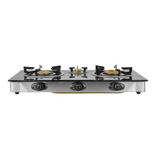 Geepas GK6880FFD Gas Cooker| 3 Brass Burners with Auto Ignition| Stainless Steel Frame & Tray| Energy-Saving  Kitchen Stove| Full Efficient Burners | 2 Years Warranty