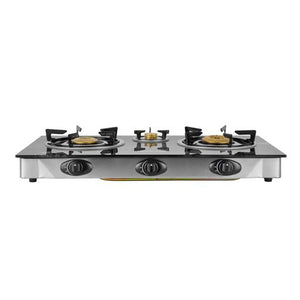 Geepas GK6880FFD Gas Cooker| 3 Brass Burners with Auto Ignition| Stainless Steel Frame & Tray| Energy-Saving  Kitchen Stove| Full Efficient Burners | 2 Years Warranty
