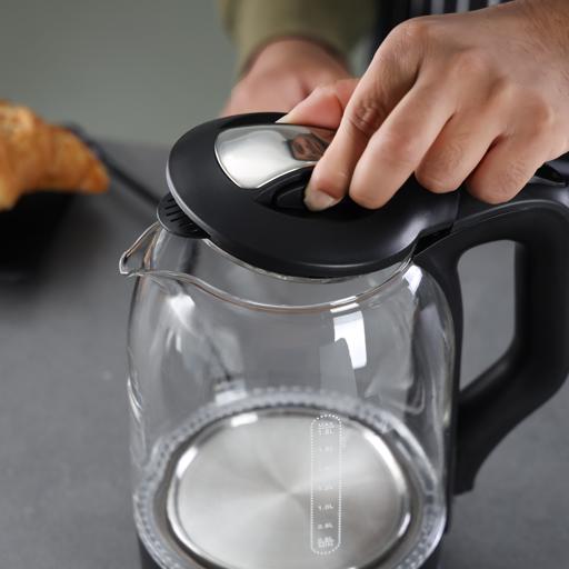 Geepas Electric Kettle - Glass Body| Boil Dry Protection & Auto Shut Off | Heats up Quickly & Easily | Boiler for Hot Water| Tea & Coffee Maker | 1.8L| 2 Years Warranty