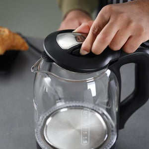 Geepas Electric Kettle - Glass Body| Boil Dry Protection & Auto Shut Off | Heats up Quickly & Easily | Boiler for Hot Water| Tea & Coffee Maker | 1.8L| 2 Years Warranty