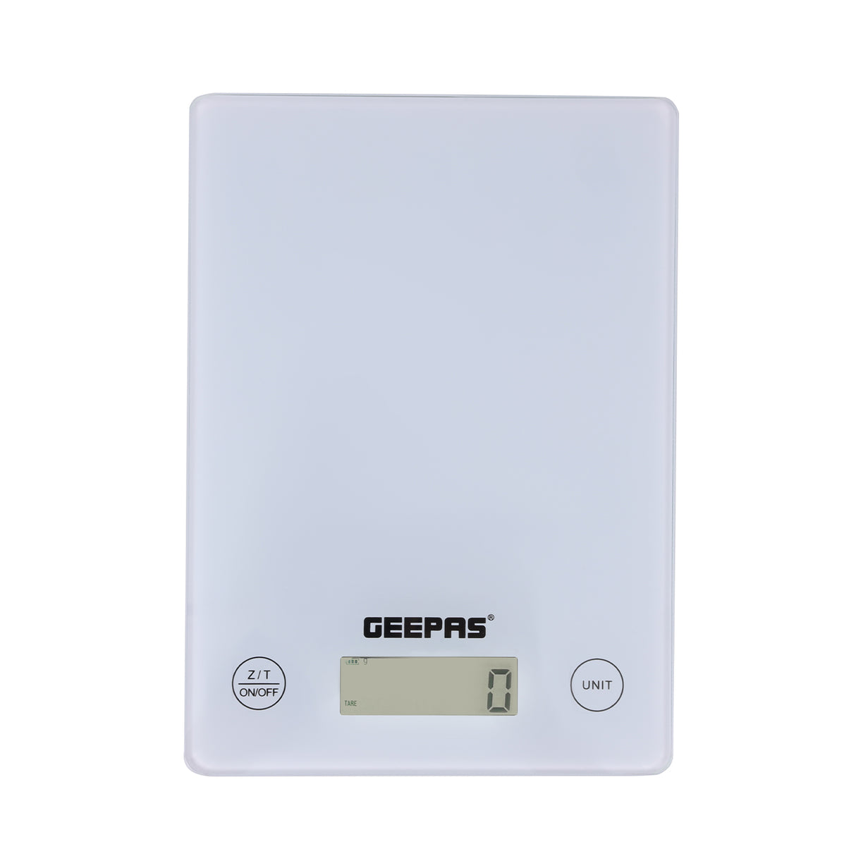 Geepas GKS46525UK Electronic Kitchen Scale 5kg | Digital Display | Tare Function | 3mm Tempered Glass Platform | High Precision Sensor & Auto Off Feature for Home Use