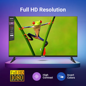 Geepas GLED3214SGXHD 32-Inch Full HD Smart LED TV | Google TV with Chromecast Built-In| 1920x1080 Resolution| Dolby Audio| 3 HDMI| 2 USB Ports| 2x8W Stereo Speakers