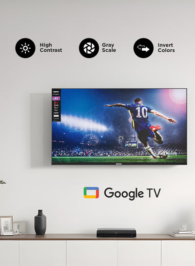 Geepas GLED4314SGXHD 43” Full HD Google TV | Smart LED TV with Chromecast| Dolby Audio| 3 HDMI| 2 USB| Wide Color Enhancer| Slim Design| 178° Viewing Angle| 2x8W Output