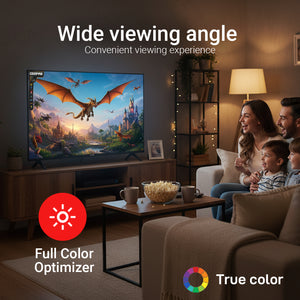 Geepas 43" Full HD LED TV GLED4323TSFHD|Android OS| Frameless Design| Immersive Sound| Smart Features| Screen Sharing| Voice Control| HDMI & USB Ports| Pre-Installed Apps