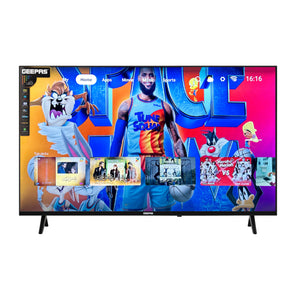 Geepas 43" Full HD LED TV GLED4323TSFHD|Android OS| Frameless Design| Immersive Sound| Smart Features| Screen Sharing| Voice Control| HDMI & USB Ports| Pre-Installed Apps