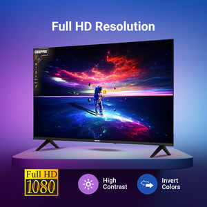 Geepas GLED4328SXHD 43-Inch Full HD Smart LED TV | Frameless Design| HDMI & USB Connectivity| HQ Sound| Android OS| 178° Viewing Angle| Slim LED| 2x8W Audio Output