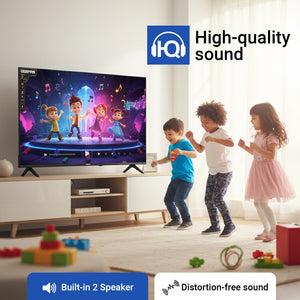 Geepas GLED4328SXHD 43-Inch Full HD Smart LED TV | Frameless Design| HDMI & USB Connectivity| HQ Sound| Android OS| 178° Viewing Angle| Slim LED| 2x8W Audio Output