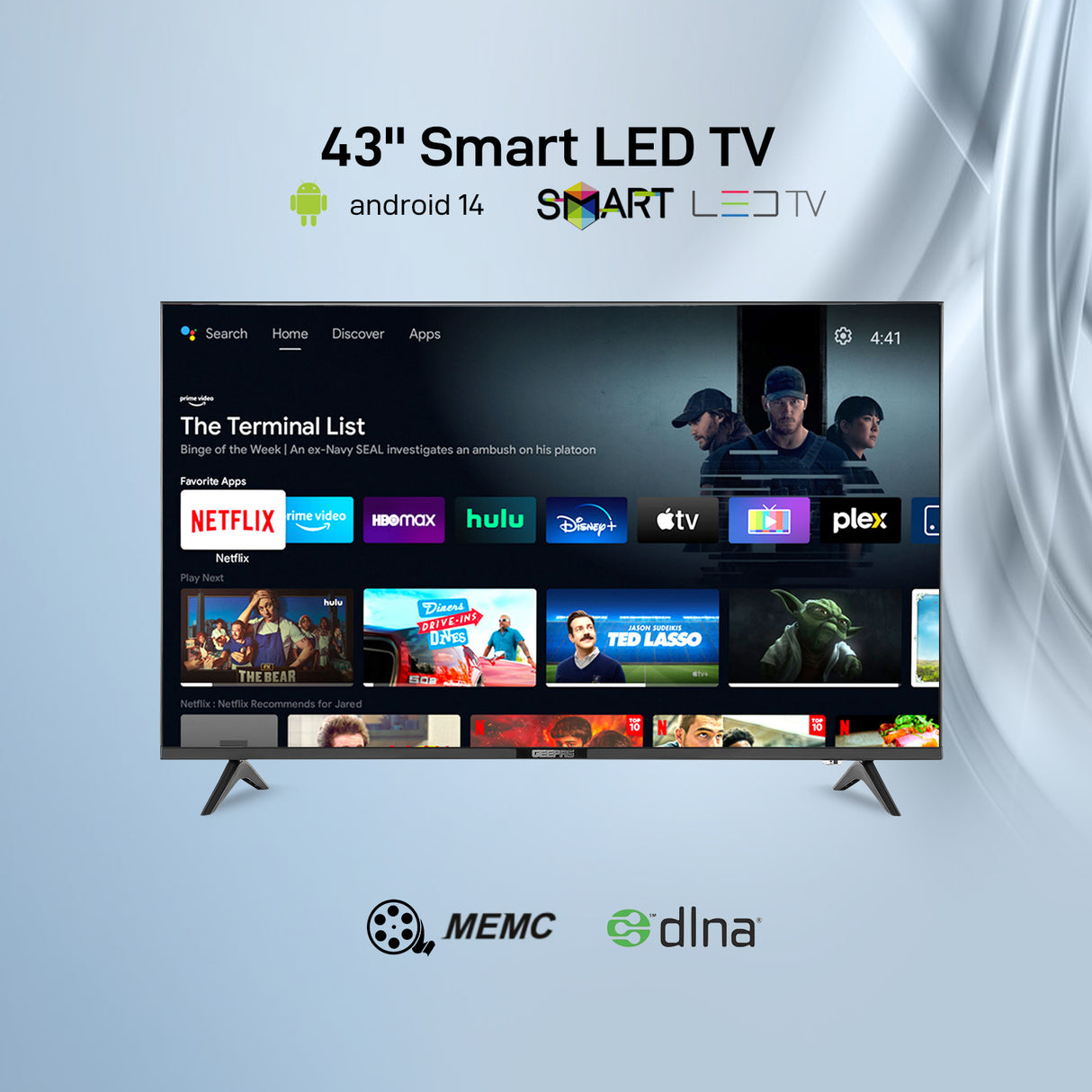 Geepas 43" Full HD LED TV-GLED4328SXHD, Frameless, Smart TV,  HDMI, USB Connectivity, 6.5 ms Response Time, Progressive Scan / Comes with Remote Controller