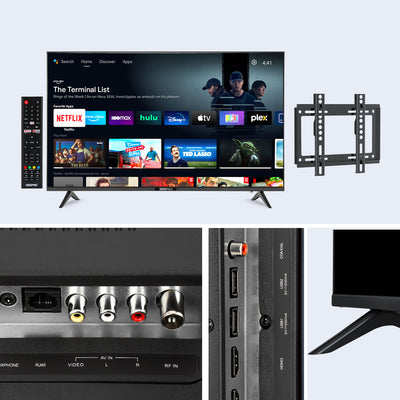 Geepas 43" Full HD LED TV-GLED4328SXHD, Frameless, Smart TV,  HDMI, USB Connectivity, 6.5 ms Response Time, Progressive Scan / Comes with Remote Controller