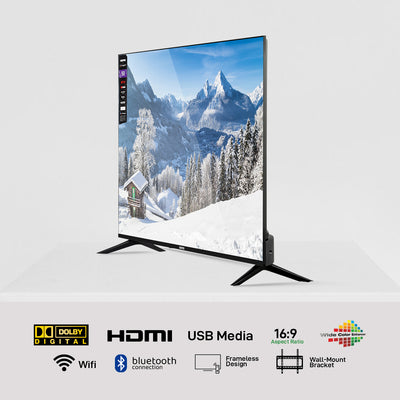 Geepas GLED5006SGXHD 50-Inch Ultra HD 4K Google Smart LED TV | Android OS, Dolby Audio| Voice Remote| HDR10 Display| Wi-Fi| HDMI & USB Connectivity| Slim Bezel Design