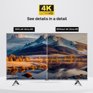 Geepas GLED5009SVUHD 50” 4K UHD Smart LED TV| Frameless Design| VIDAA OS| Dolby Digital Audio|3 HDMI| USB| Bluetooth| Screen Sharing| Built-in Receiver| Mat Silver Finish