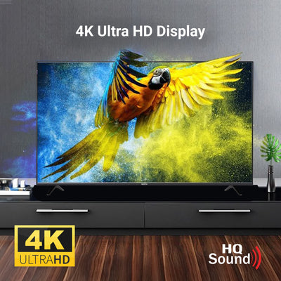 Geepas GLED5023SXUHD 50 Inch Ultra HD Smart LED TV | 4K UHD Display| Frameless Slim Design| HDR, HDMI & USB Connectivity| Smart Apps| HQ Sound | 2x8W Audio Output