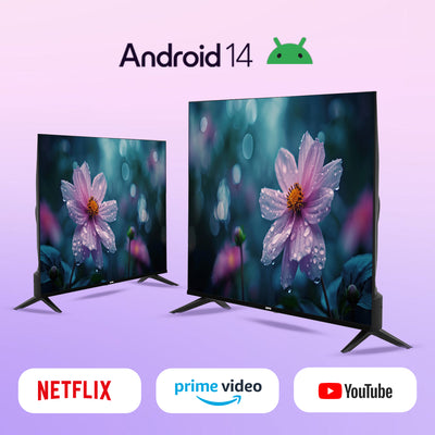 Geepas 50" Ultra HD LED TV- GLED5029TSUHD/ Smart Design| Frameless| Android 14| HDMI and USB Ports/ Full Color Optimizer| Brightness Contrast| Energy Saving Technology